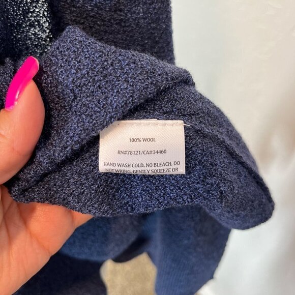 Eileen Fisher 100% wool Navy Blue Knitted Vest Size S Lightweight - Picture 7 of 8